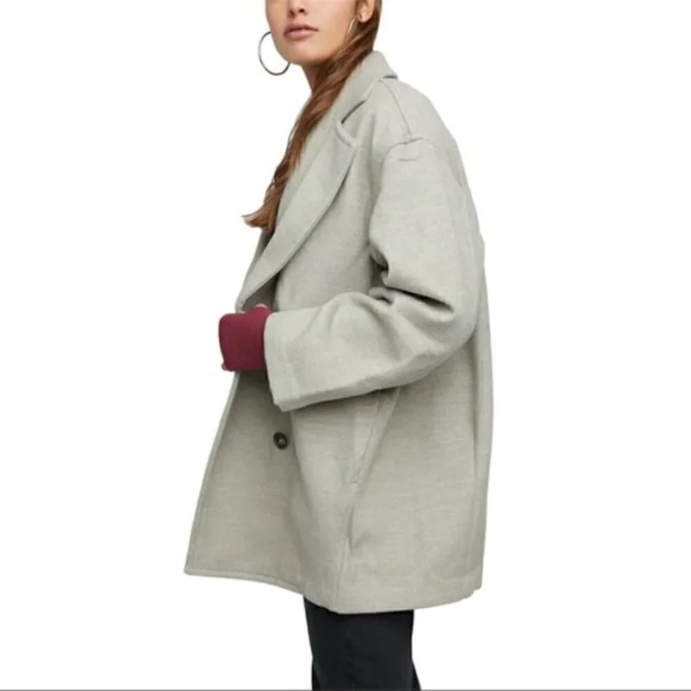 New Free People Hannah Slouchy Boyfriend Oregano Blazer Coat Jacket NWT Large